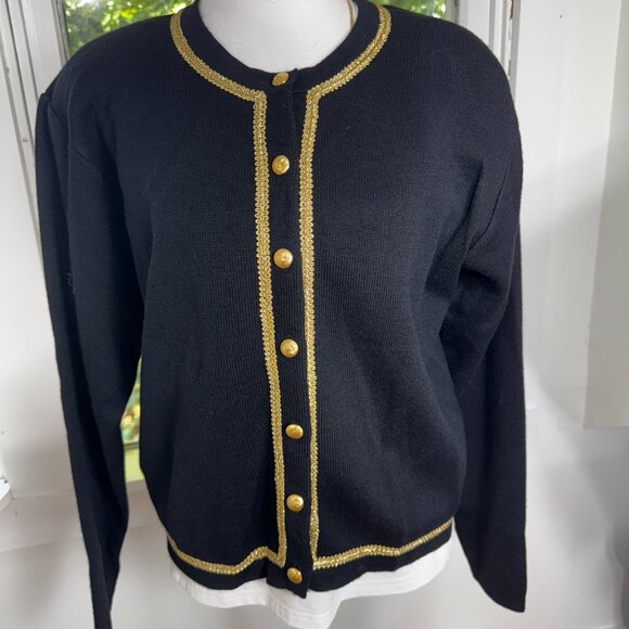 Talbots Ladies Sweater Jacket Size medium Black NWT - Picture 4 of 12